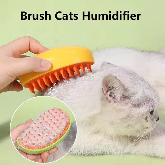 Pet Steam Grooming Brush |【3-in-1 Steamy Deshedding Brush for Cats & Dogs】